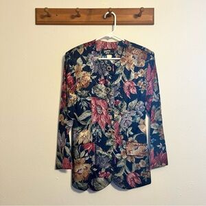 Vintage Floral Blazer Made in the U.S.A. Size 8